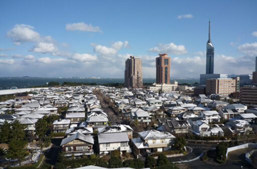 雪の百道浜